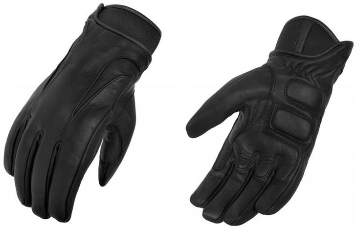 True Element Mens Motorcycle Driver Glove with Water Resistant Insert (Black, Sizes S-2XL)