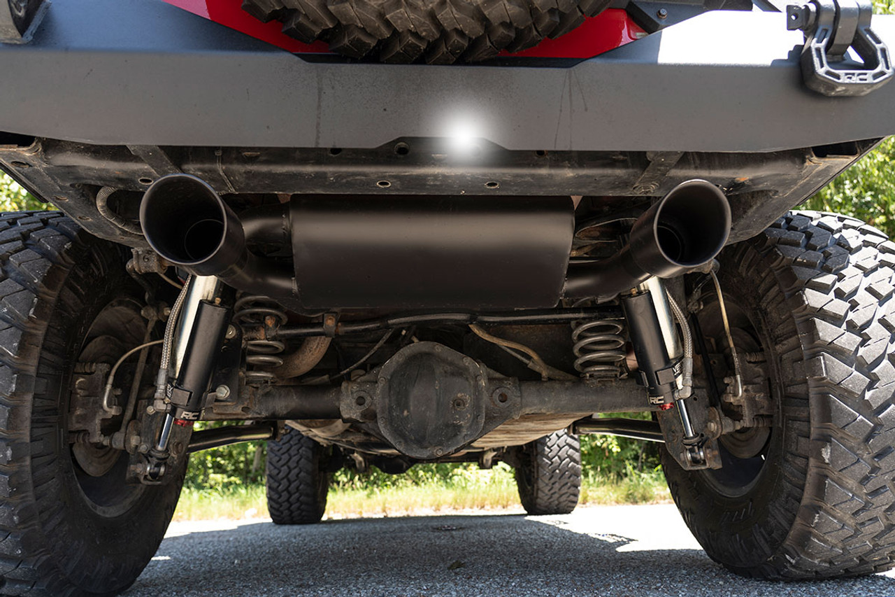 Rough Country Dual Outlet Black Stainless Steel Performance Exhaust System  2007-2018 Jeep Wrangler JK | McBay Performance