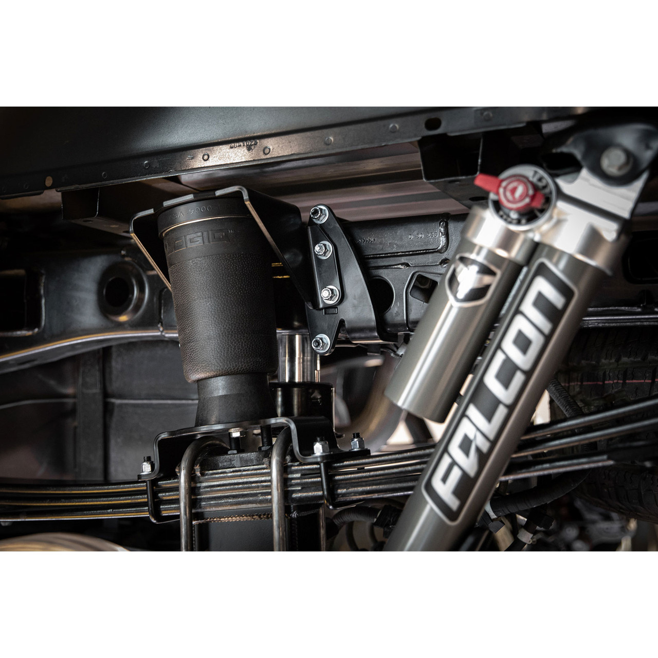 88-21150 - LOGIQ 2015-2026 Ford F-150 Load Leveling Helper Spring Kit Installed