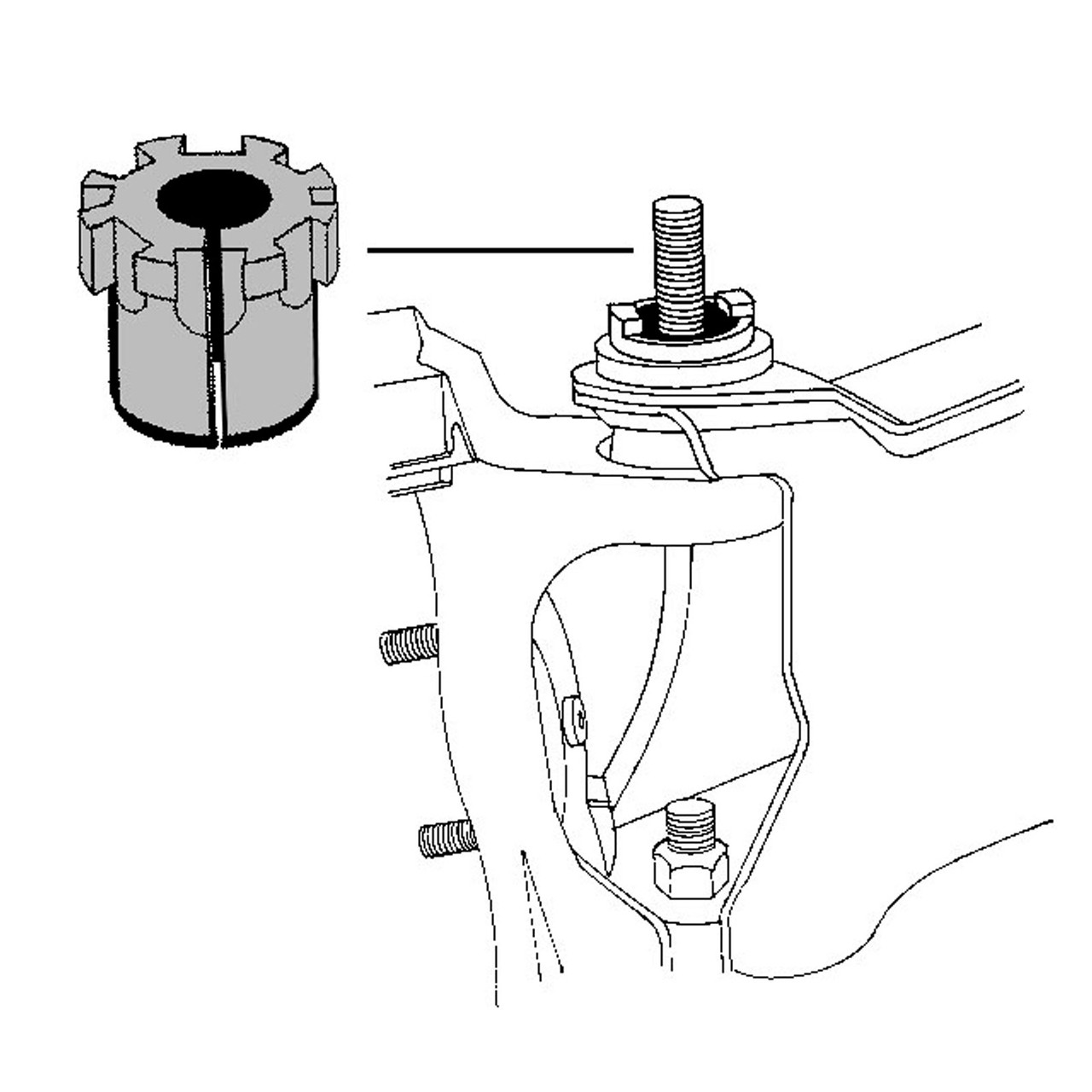 44-5000 - 1980-2004 Ford Bronco, F150, F250, F350 & 1994-1999 Dodge Ram 2500 / 3500 Front Alignment Bushings Installation Diagram 44-5000 - 1980-2004 Ford Bronco, F150, F250, F350 & 1994-1999 Dodge Ram 2500 / 3500 Front Alignment Bushings Installation Diagram