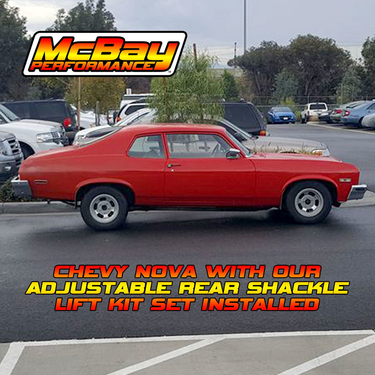 SK-5011 - 1" to 4" Rear Shackle Lift Kit Installed on a Chevy Nova
