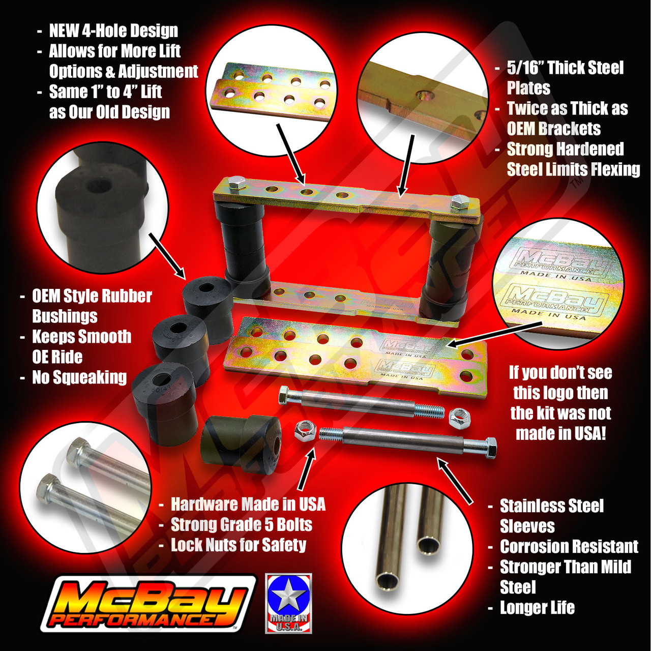 SK-5013 Rear Shackle Lift Kit Features