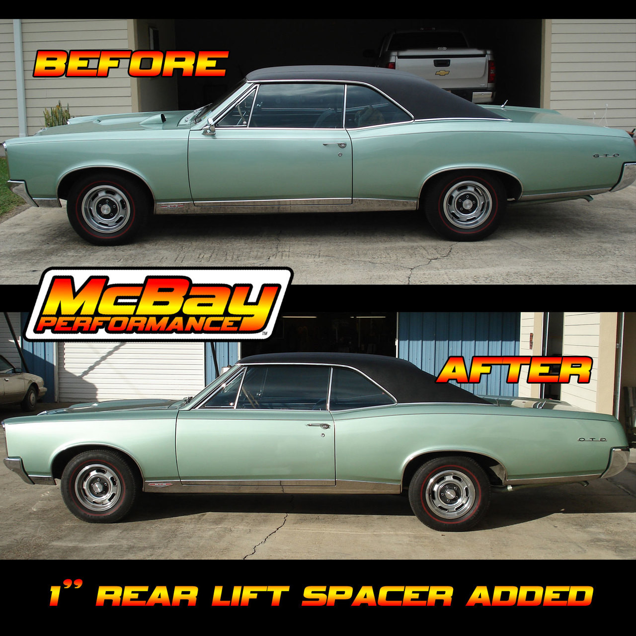 MP1602- 1" Rear Coil Spring Spacer Lift Kit Installed on a GTO | McBay Performance