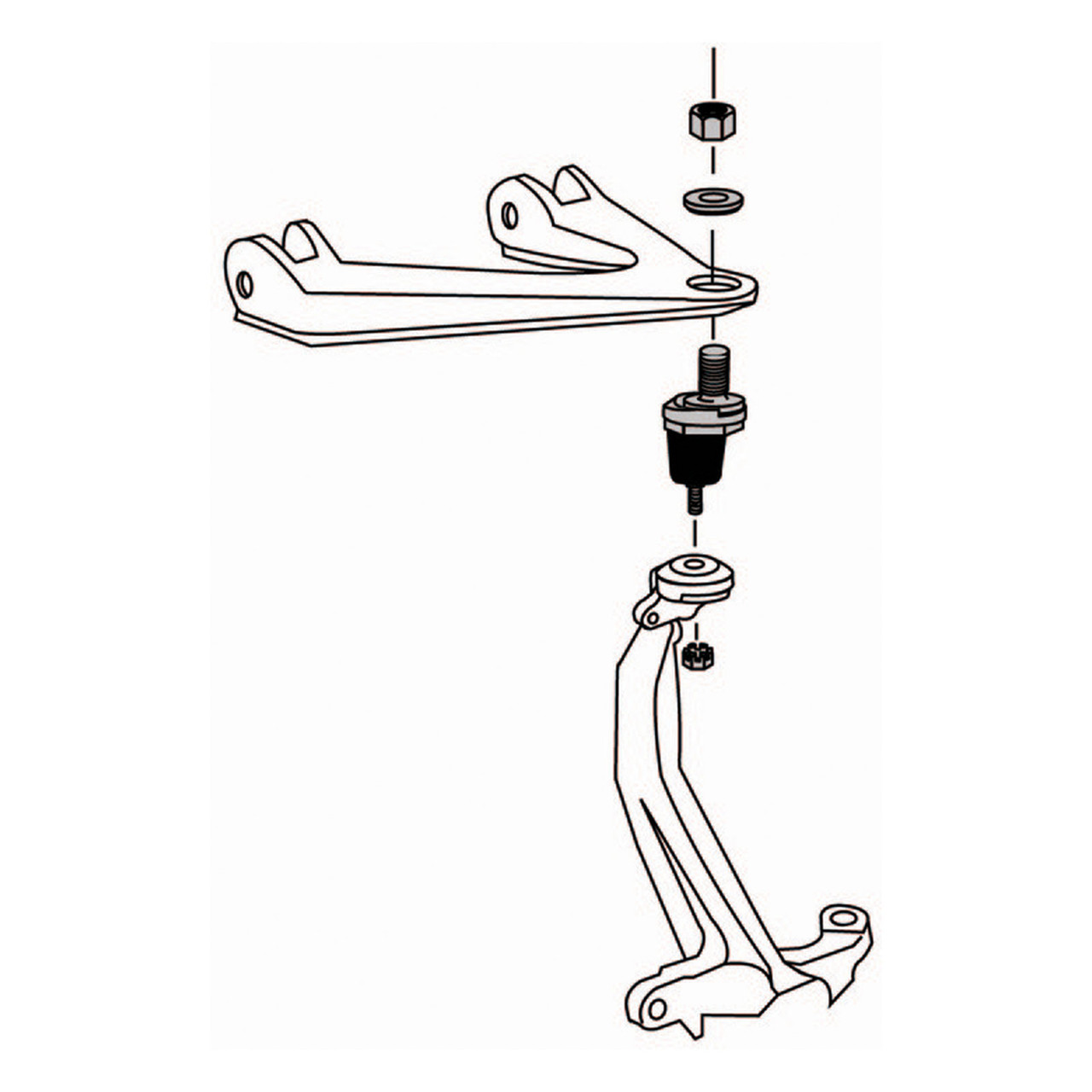 41-550 - Chrysler / Dodge / Hyundai / Kia / Mitsubishi Front Alignment Adjustable Camber / Caster Upper Ball Joint Installation Diagram