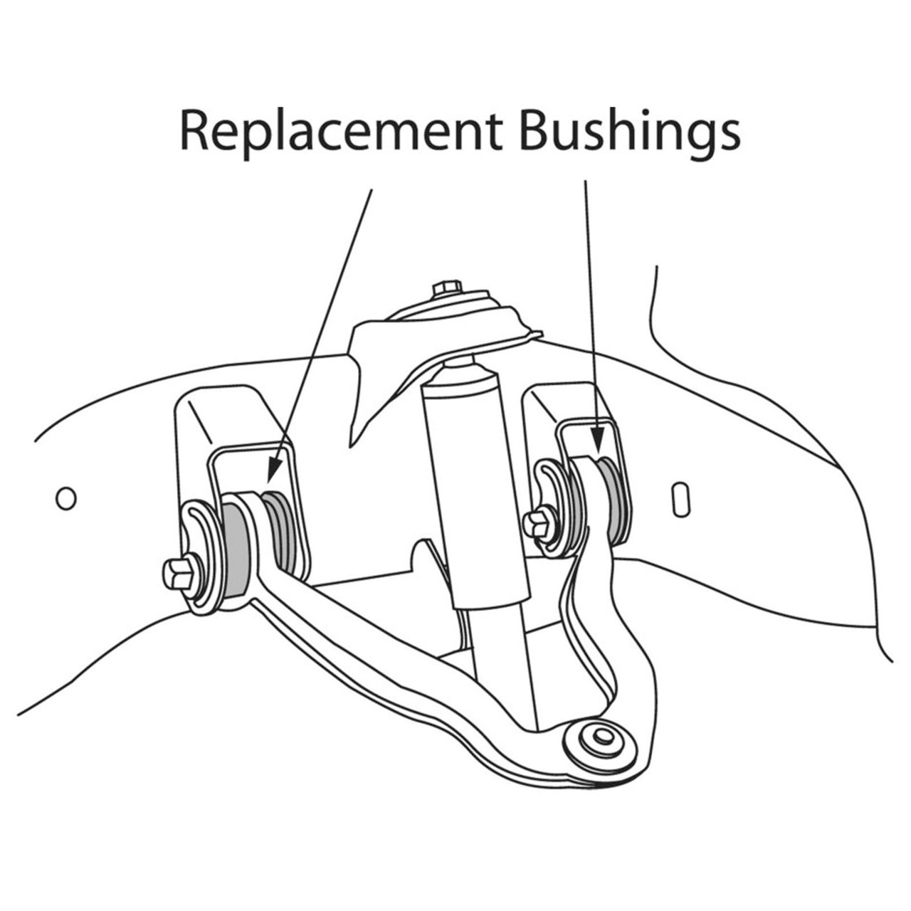 44-2509 - 1999-2024 Silverado, Sierra, Tahoe, Suburban, Yukon 1500 Offset Upper Control Arm Bushing Installation Diagram