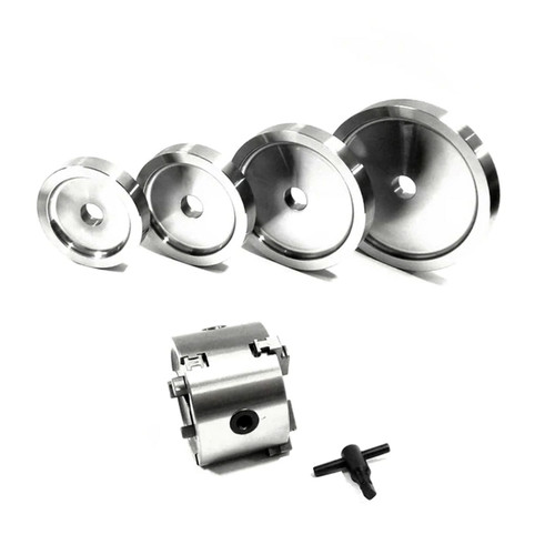 80040K - 6 Piece Double Chuck 1" Arbor Brake Lathe Car & Truck Adapter Set 80040K - 6 Piece Double Chuck 1" Arbor Brake Lathe Car & Truck Adapter Set