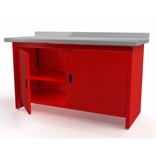 WB-200-30-SS - 30" Deep Heavy Duty Stainless Steel Top Work Bench with Cabinet from QSP | McBay Performance