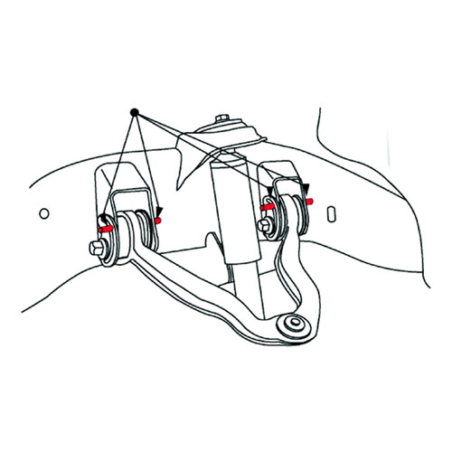 44-2508 - Front Alignment Cam Guide Pins for 1999-2020 Cadillac / Chevrolet / GMC / Hummer Installation Diagram