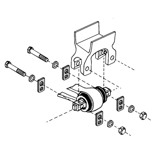 43-447 - Hendrickson Walking Beam Shim Kit Installation Diagram