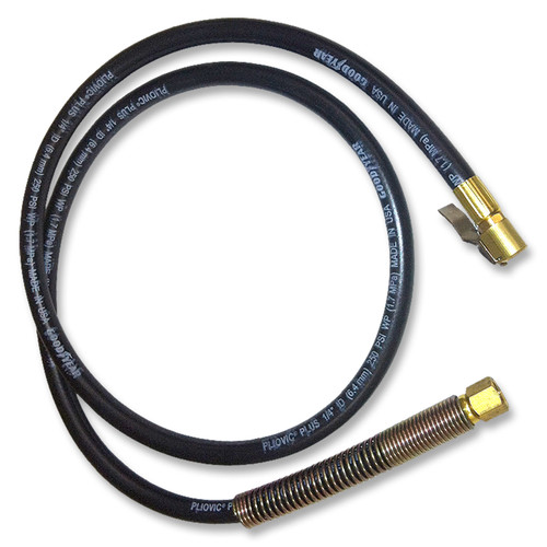 TI00020 - FMC John Bean Tire Changer 54" Inflator Replacement Hose Assembly with Spring Guard TI00020 - FMC John Bean Tire Changer 54" Inflator Replacement Hose Assembly with Spring Guard