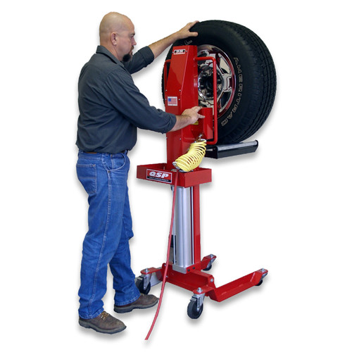 LM-200 - Lift-Mate Air-Operated, 200 lb Capacity, Mobile Tire & Wheel Lift Machine in Action by QSP | McBay Performance