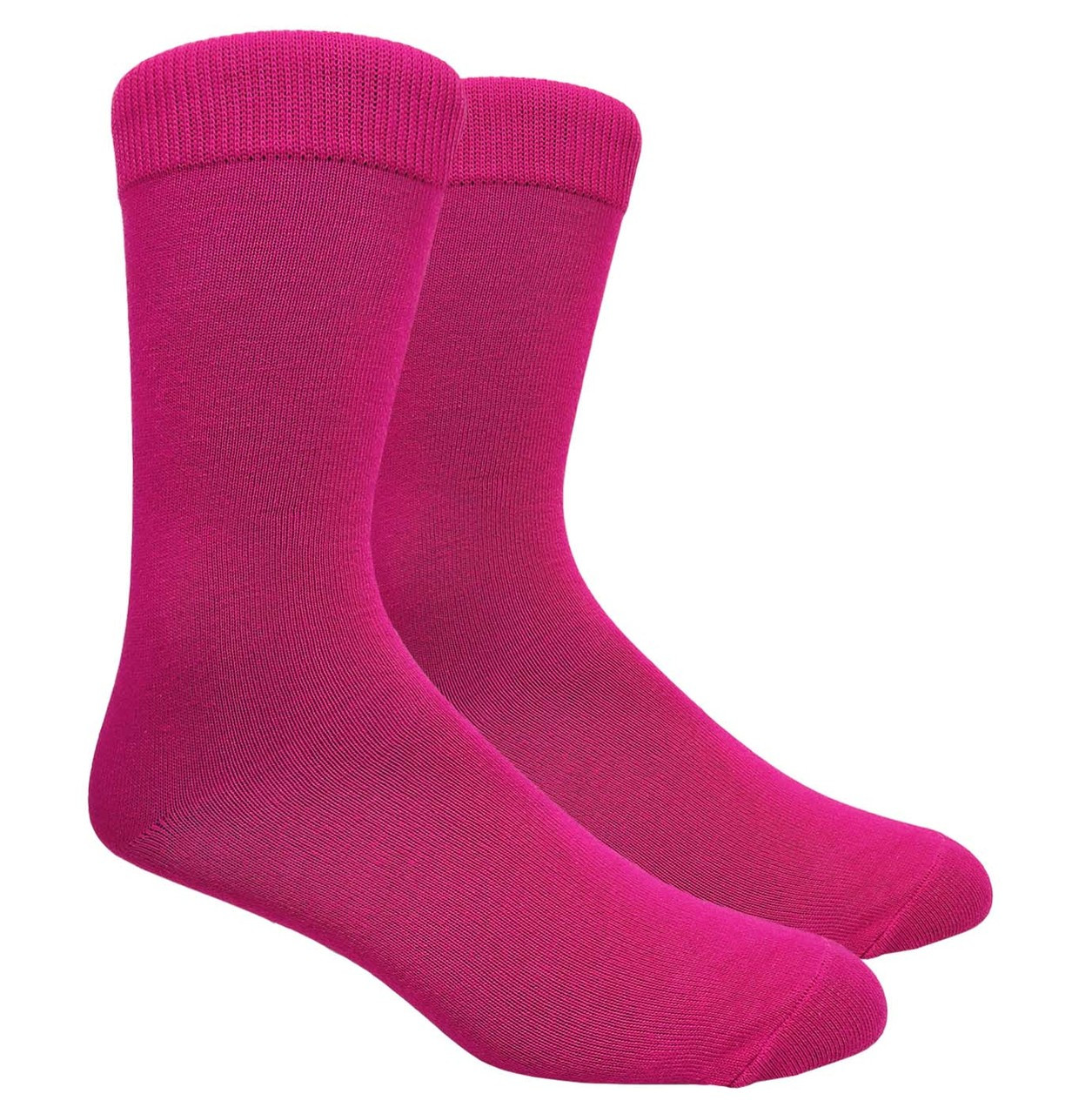 FineFit Black - Plain Dress Socks - Fuchsia - 1 Dozen - U.S. Hosiery, Inc