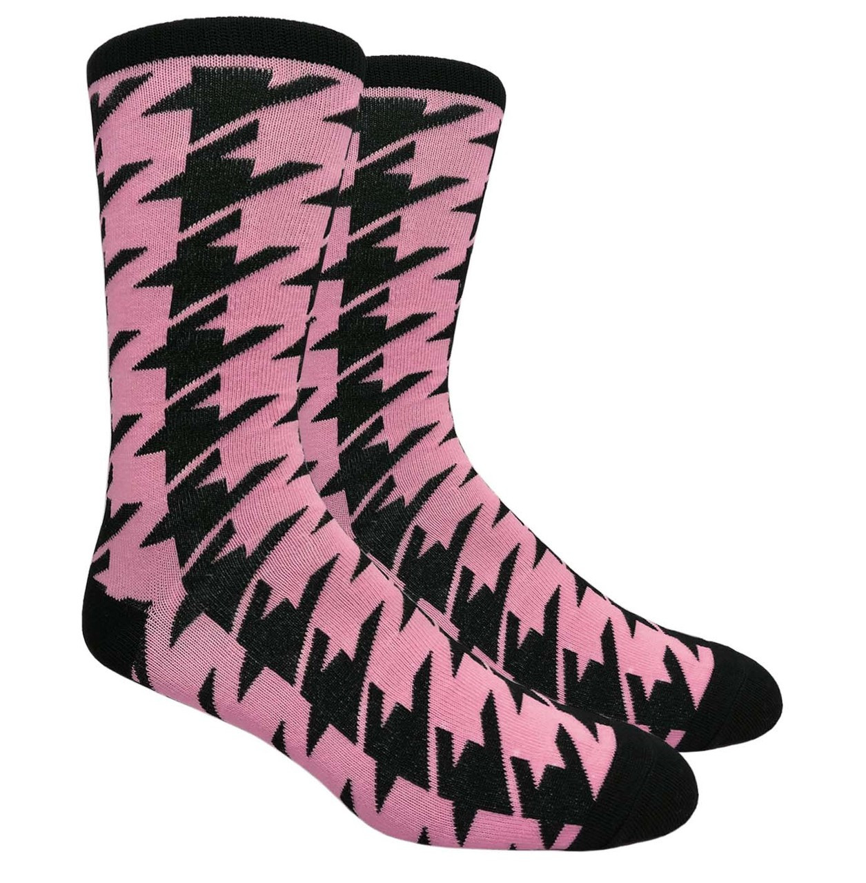 Finefit Houndstooth Dress Sock - Pink (1 Dozen) - U.S. Hosiery, Inc