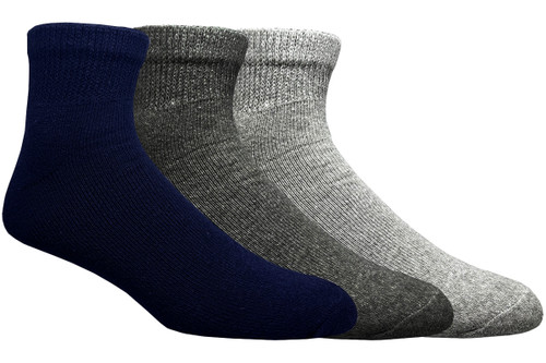 Heel & Toe Men's Diabetic Ankle Socks - Assorted Colors - 1 dozen