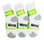 Wing Sports Crew Socks - White/Grey Heel & Toe (Size: 4-6) - 1 dozen