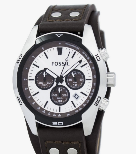 Fossil Cuff Chronograph Tan Leather
