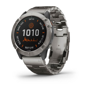 fenix 6X Pro Solar, Titanium with Vented Titanium Bracelet