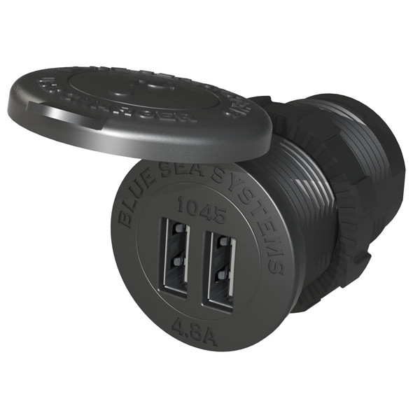 Blue Sea 1045 12\/24V Dual USB Charger - 1-1\/8" Socket Mount [1045]