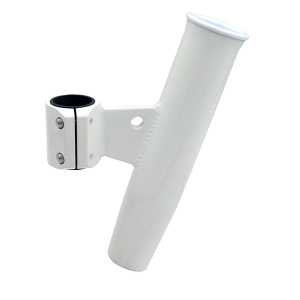 C.E. Smith Aluminum Vertical Clamp-On Rod Holder 1-27\/32" OD White Powdercoat w\/Sleeve [53726]