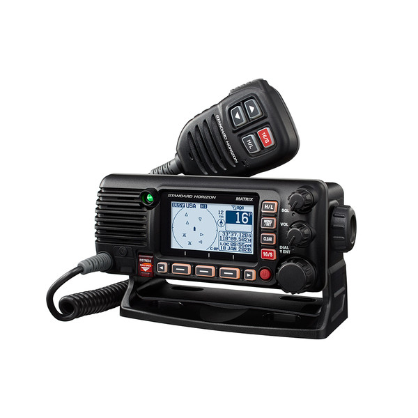 Standard Horizon GX2400B Matrix Black VHF w\/AIS, Integrated GPS, NMEA 2000 30W Hailer,  Speaker Mic [GX2400B]