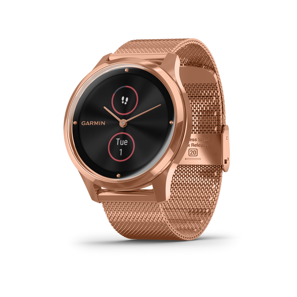 vivomove Luxe, 18K Rose Gold PVD Stainless Steel Case with Rose Gold Milanese Band