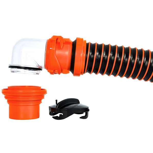 Camco RhinoEXTREME 15 Sewer Hose Kit w\/ Swivel Fitting 4 In 1 Elbow Caps [39859]
