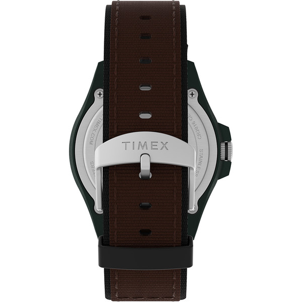 Timex Expedition Acadia Rugged Black Resin Case - Natural Dial - Brown\/Black Fabric Strap [TW4B26500]