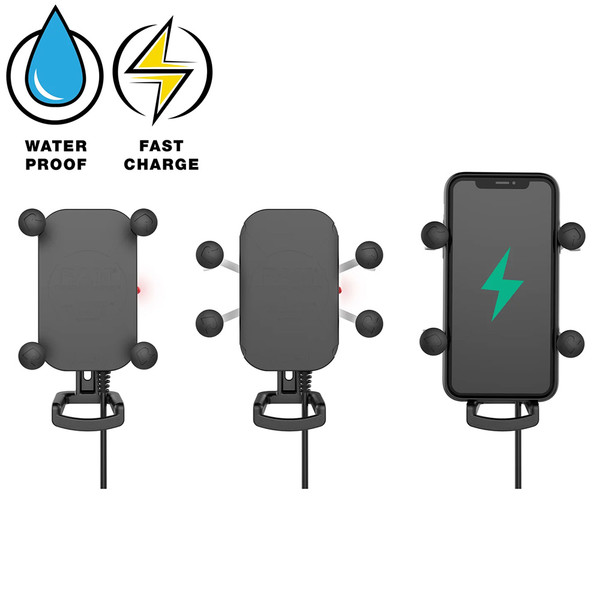 RAM Mount Tough-Charge 15W Waterproof Wireless Charging Motorcycle Mount [RAM-B-149Z-A-UN12W-V7M-1]