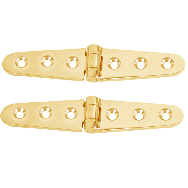 Whitecap Strap Hinge - Polished Brass - 6" x 1-1\/8" - Pair [S-605BC]