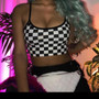 Checkered Flag Crop Top - Backless Design