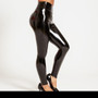 Daring Black Leather Leggings -Ankle Length Design