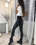 Awesome Black Leather Leggings -Ankle Length Design - Shiny Leather Model