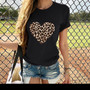 Leopard Heart Print T-Shirt