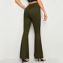 Army Green Sexy Wide Leg Pants - Summer of Love Design - Back View