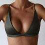 Army Green Push-up Brazilian Bikini Top