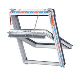 Keylite Premium Electric White Painted Pine Centre Pivot Roof Window with Hi-Therm Glazing