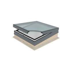 Select Flat Glass Rooflight Concealed Electric Opening with Timber Sloping Kerb Switch - Glazed Frame and Prefabricated Timber Sloping Kerb