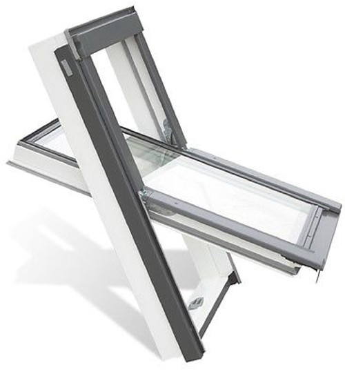 2 x YARDLITE - NEW! (VELUX Style) APY White PVC Windows + Flashings var sizes 2 x YARDLITE - NEW! (VELUX Style) APY White PVC Windows + Flashings var sizes