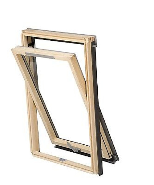 YARDLITE - NEW! Vented Centre-Pivot Pine Roof Window + Flashing - GREAT VALUE [F6A - 66cm(W) x 118cm(H),TFX Tile Flashin YARDLITE - NEW! Vented Centre-Pivot Pine Roof Window + Flashing - GREAT VALUE [F6A - 66cm(W) x 118cm(H),TFX Tile Flashin