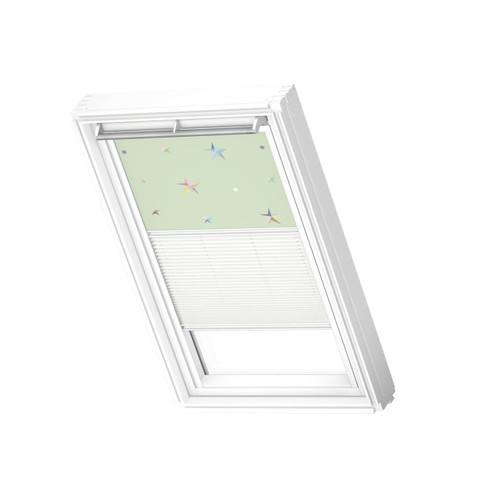 VELUX 4661 Duo blackout Green stars / white