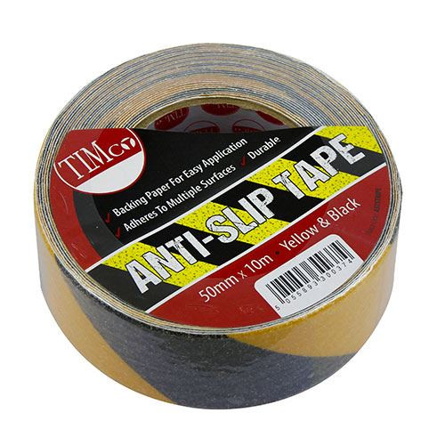 Anti-Slip Tape Black & Yellow [10m x 50mm] - [Roll] 1 Each