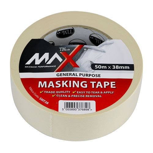 Masking Tape Cream [50m x 38mm] - [Roll] 1 Each