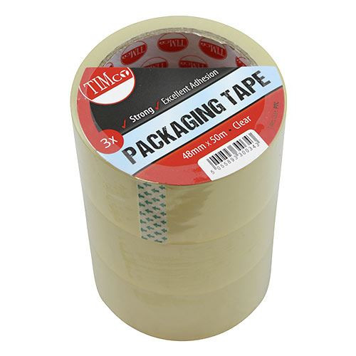 Packaging Tape Clear [50m x 48mm] - [Roll Pack] 3 Pieces