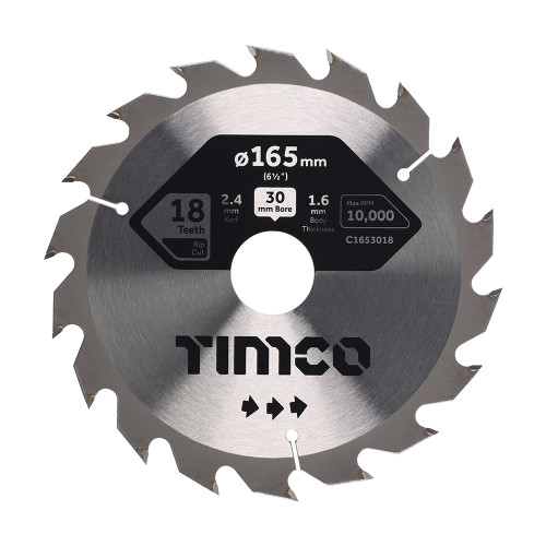 TCT Circular Saw Blade [165 x 30 x 18T] - [Clamshell] 1 Each