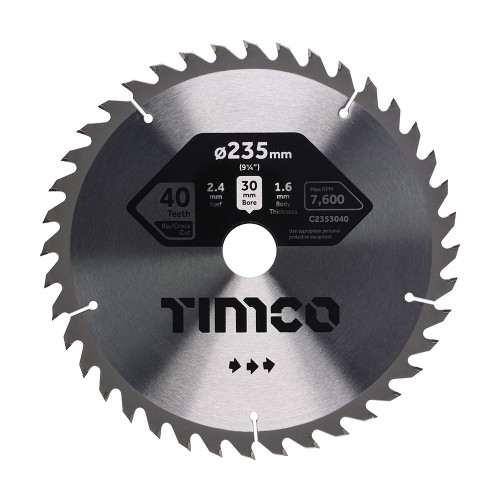 TCT Circular Saw Blade [235 x 30 x 40T] - [Clamshell] 1 Each