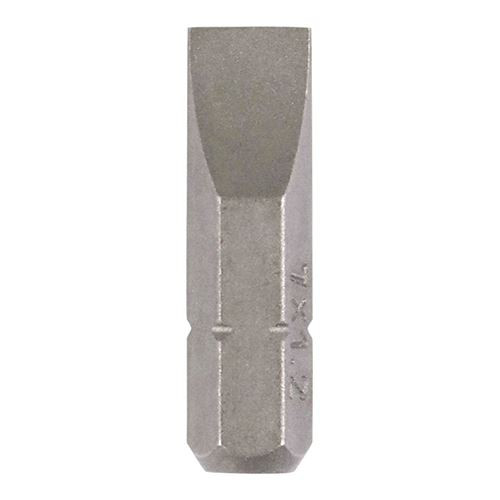 Slotted Driver Bit - S2 Grey [7.0 x 1.2 x 25] - [Blister Pack] 2 Pieces