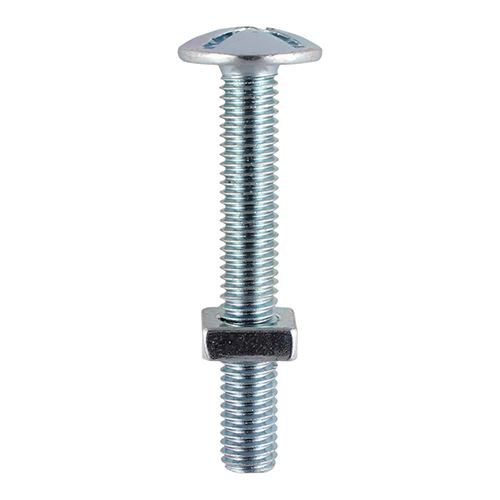 Roofing Bolt & SQ Nut - BZP [M6 x 12] - [TIMbag] 150 Pieces