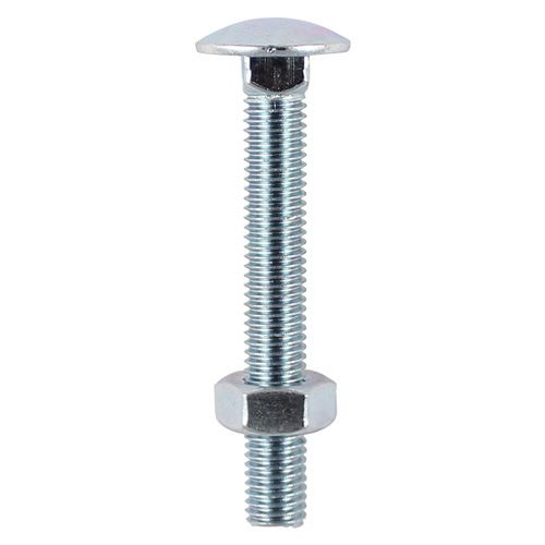 Carriage Bolt & Hex Nut - BZP [M10 x 75] - [TIMbag] 28 Pieces