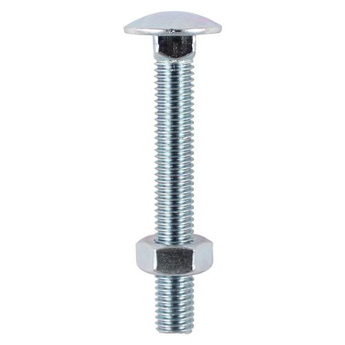 Carriage Bolt & Hex Nut - BZP [M8 x 100] - [TIMbag] 40 Pieces