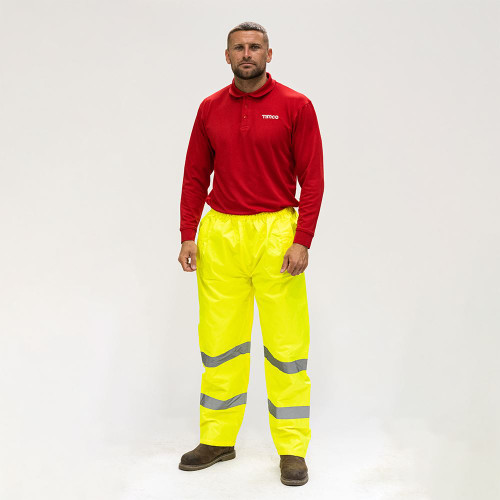 Hi-Vis Elastic Trousers Yellow [XXX Large] - [Bag] 1 Each